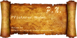 Pfisterer Noémi névjegykártya